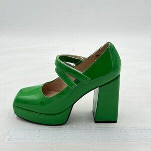 YDN Platform Mary Janes Women Chunky Block Heel Pumps Closed Round Toe 4 Inch Do